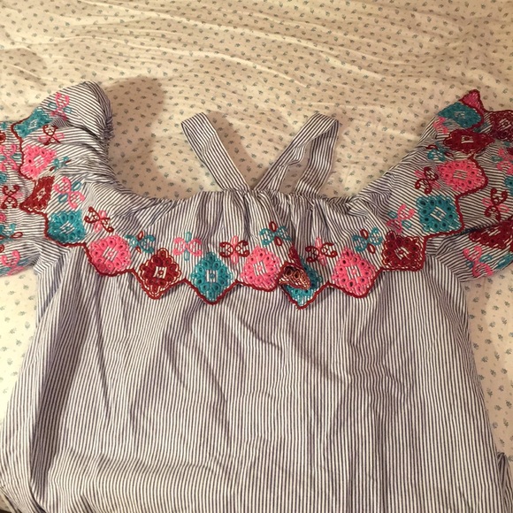 NWT Loft striped embroidered dress - Picture 2 of 3